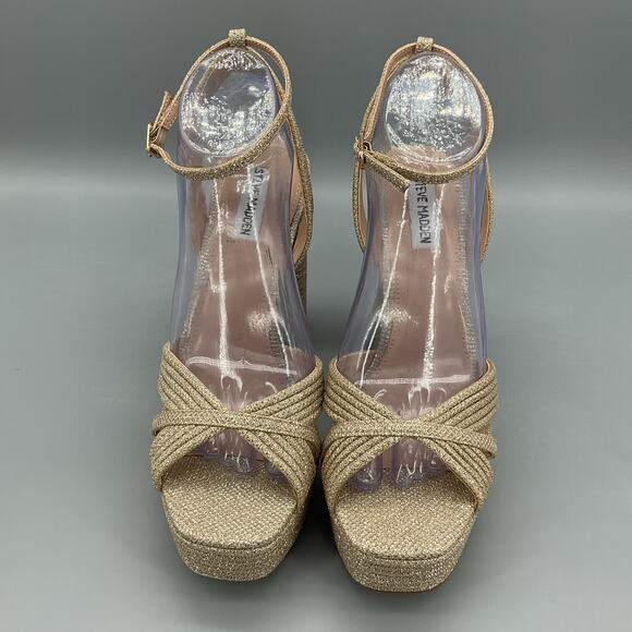NEW Steve Madden Women’s Laurel Platform Sandals Gold Size 9M - Picture 3 of 10